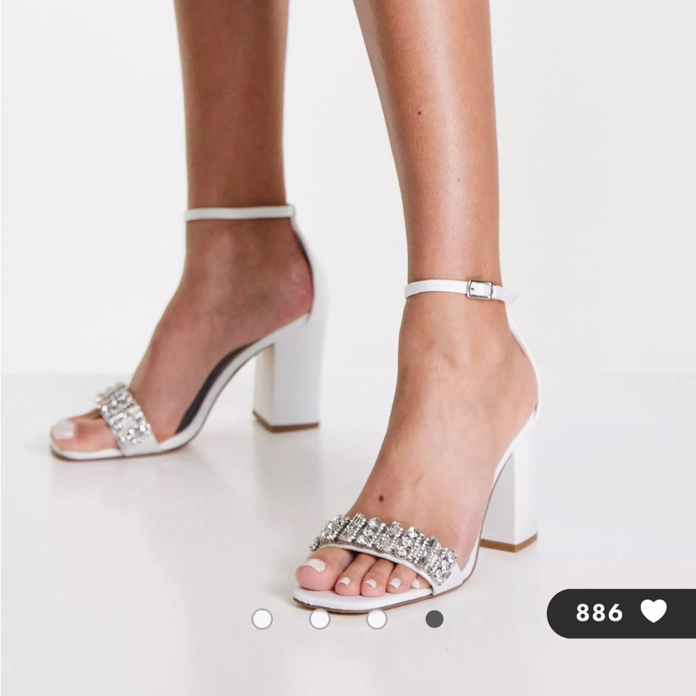 NWOT London Rebel (from ASOS) Embellished Bridal Block Heel